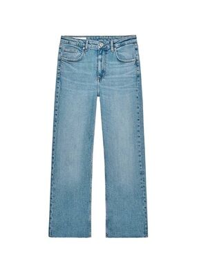 Zara Light Blue Flared Cropped Jeans, US 10